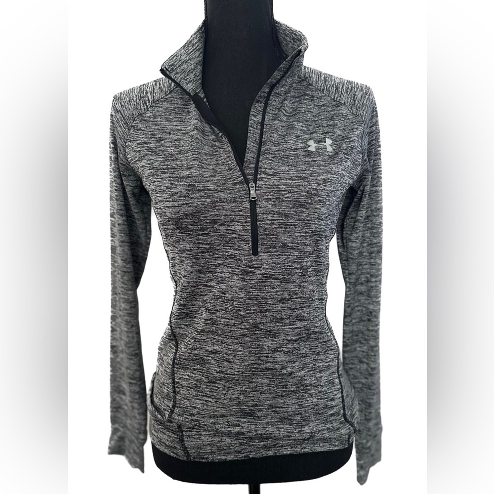 Under Armour, grey, light sweater, small, half zip, pullover